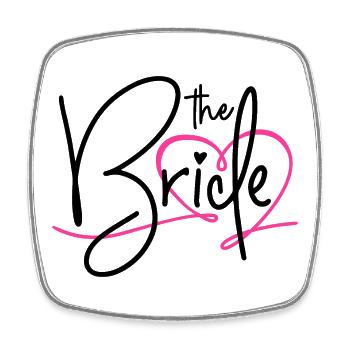 THE BRIDE - HEART BACHELORETTE PARTY BACHELORETTE BRIDE - Square fridge magnet - white - Front