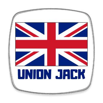 Union Jack, England, London - Viereckiger Kühlschrankmagnet - Weiß - Vorne