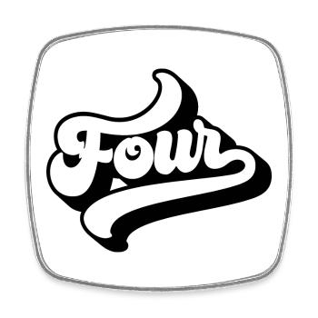 Four 4th Birthday Kids Boys Girls 4 Years Old - Square fridge magnet - white - Front