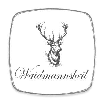 Waidmannsheil Hirsch Emblem - Viereckiger Kühlschrankmagnet - Weiß - Vorne