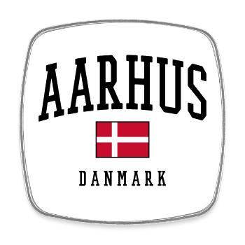 AARHUS DANMARK – Denmark Flag Design - Square fridge magnet - white - Front