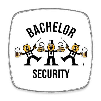 Bachelor Security (JGA / Karikatur / Tanz / 3C B) - Viereckiger Kühlschrankmagnet - Weiß - Vorne