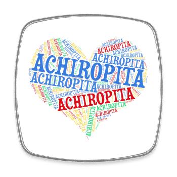 t-shirt Achiropita heart word cloud t-shirt - Square fridge magnet - white - Front
