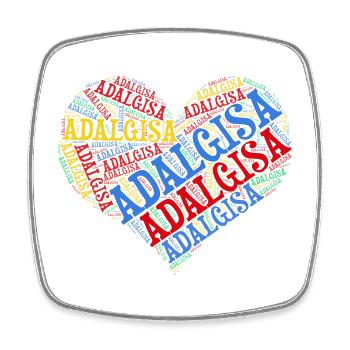 t-shirt name Adalgisa heart word cloud t-shirt - Square fridge magnet - white - Front