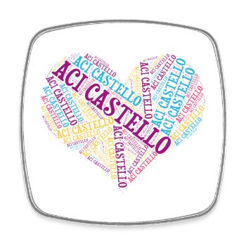 t-shirt Aci Castello t-shirt gift idea collage - Square fridge magnet - white - Front