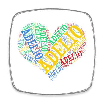 Adelio t-shirt t-shirt word cloud gift idea - Square fridge magnet - white - Front