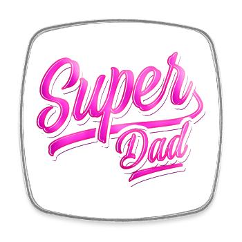 Super Dad - Super Dad - Fête des Pères - Meilleur Papa - Magnet carré - blanc - Devant