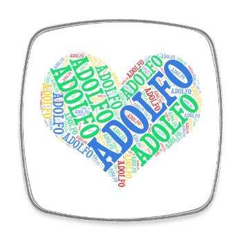 t-shirt Adolfo heart word cloud t-shirt - Square fridge magnet - white - Front