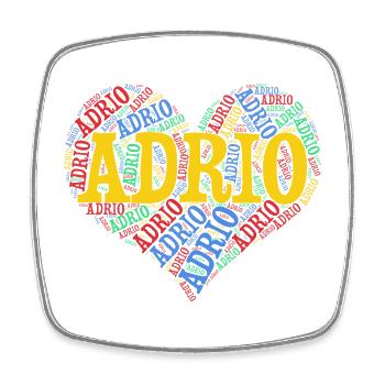 t-shirt Adrio word cloud coeur t-shirt cadeau - Magnet carré - blanc - Devant