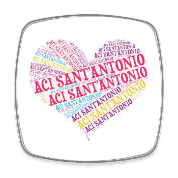 Sicile Aci Sant Antonio t-shirt nuage de mots - Magnet carré - blanc - Devant