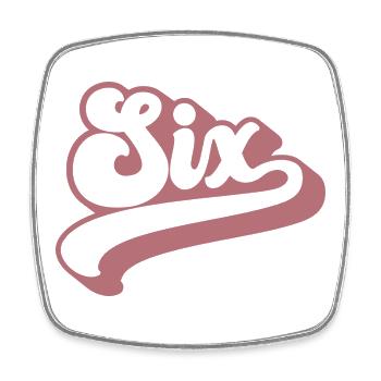 Six 6th Birthday For Girls 6 Years Old - Square fridge magnet - white - Front