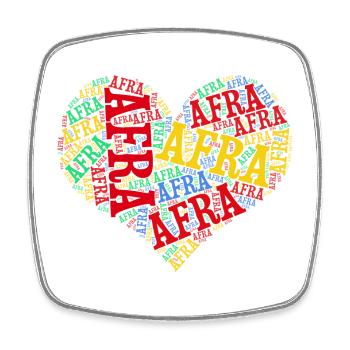 t-shirt Afra word cloud collage coeur t-shirt - Magnet carré - blanc - Devant