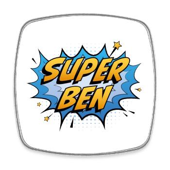 Super Ben - Viereckiger Kühlschrankmagnet - Weiß - Vorne