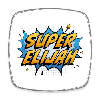 Super Elijah - Square fridge magnet - white - Front