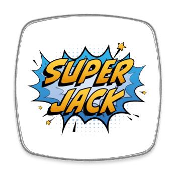 Super Jack - Square fridge magnet - white - Front