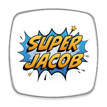 Super Jacob - Square fridge magnet - white - Front