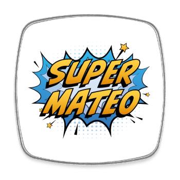 Super Mateo - Magnet carré - blanc - Devant