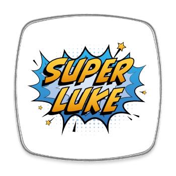 Super Lukas - Viereckiger Kühlschrankmagnet - Weiß - Vorne