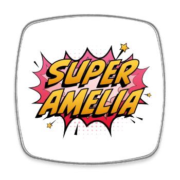 Super Amélie - Magnet carré - blanc - Devant