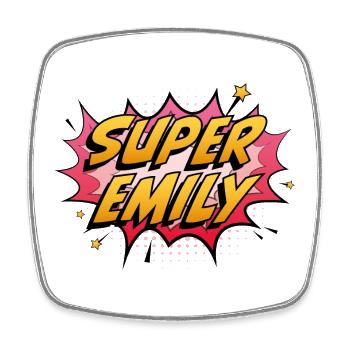 Super Emily - Square fridge magnet - white - Front