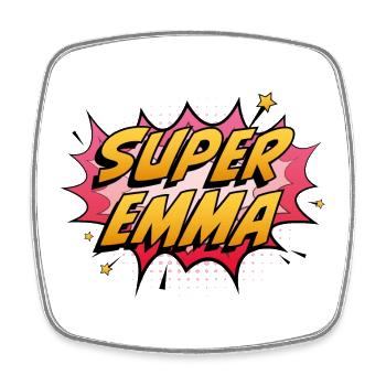 Super Emma - Viereckiger Kühlschrankmagnet - Weiß - Vorne