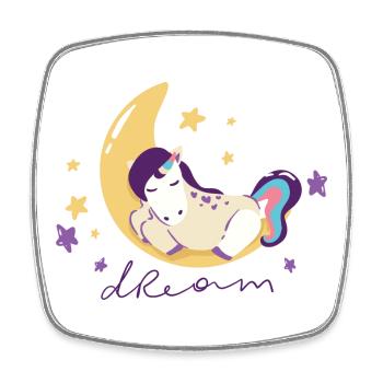 Dream Unicorn on Moon - Square fridge magnet - white - Front
