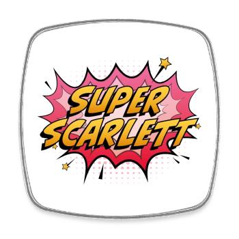 Super Scarlett - Square fridge magnet - white - Front