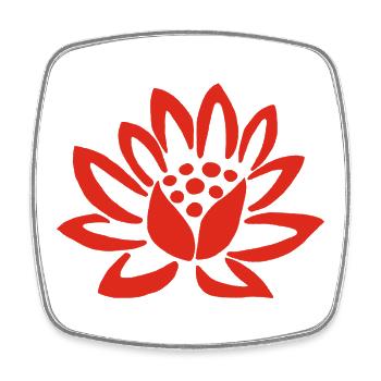 Lotus rouge et la nature - Magnet carré - blanc - Devant