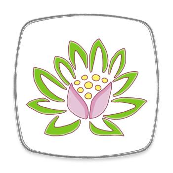 Lotus und die Natur - Viereckiger Kühlschrankmagnet - Weiß - Vorne