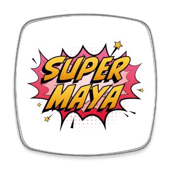 Super Maya - Magnet carré - blanc - Devant