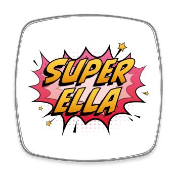 Super Ella - Viereckiger Kühlschrankmagnet - Weiß - Vorne