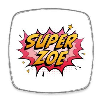 Super Zoé - Magnet carré - blanc - Devant