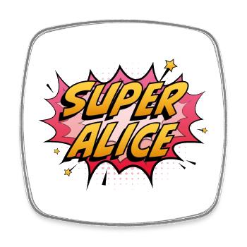 Super Alice - Magnet carré - blanc - Devant