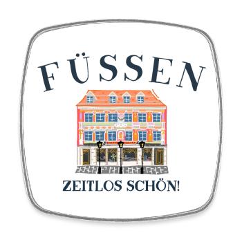 Füssen, Allgäu, Bayern, zeitlos schön, Altstadt - Viereckiger Kühlschrankmagnet - Weiß - Vorne