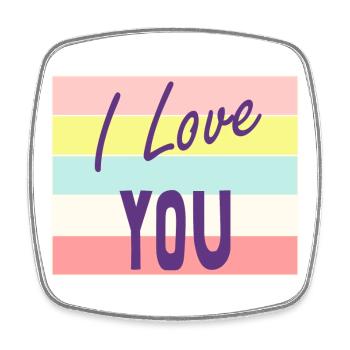 SAINT VALENTIN. EVJF. JE T'AIME. I LOVE YOU. AMOUR - Magnet carré - blanc - Devant