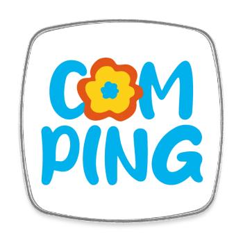 Camping Blume Comic Fan Camper Urlaub Outdoor - Viereckiger Kühlschrankmagnet - Weiß - Vorne