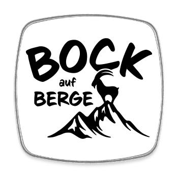 Bock auf Berge - Viereckiger Kühlschrankmagnet - Weiß - Vorne