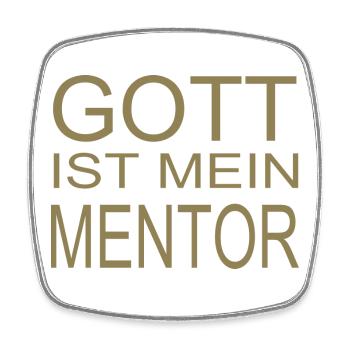 Gott ist mein Mentor - Viereckiger Kühlschrankmagnet - Weiß - Vorne