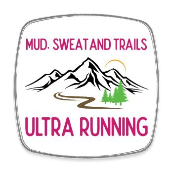 Ultra Running - Boue, sueur et sentiers - Magnet carré - blanc - Devant