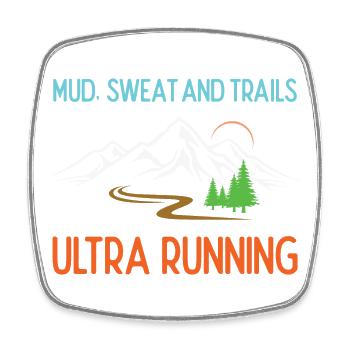 Ultra Running - Boue, sueur et sentiers - Magnet carré - blanc - Devant