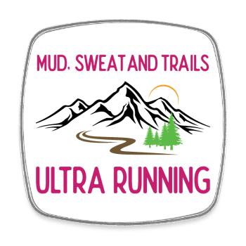 Ultra Running - Mud, Sweat and Trails - Square fridge magnet - white - Front