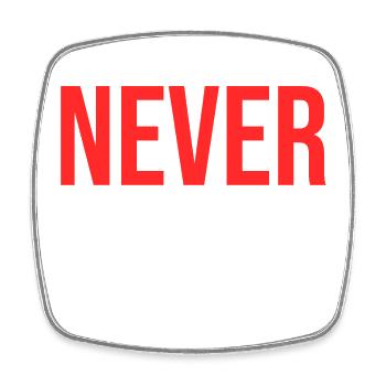Never Give Up - Square fridge magnet - white - Front