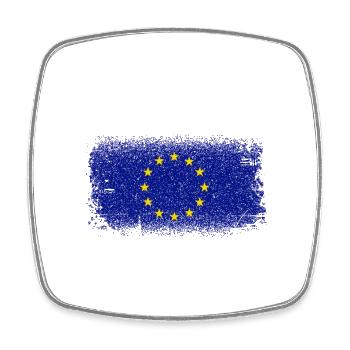 Brosse à drapeau du cercle européen - Magnet carré - blanc - Devant