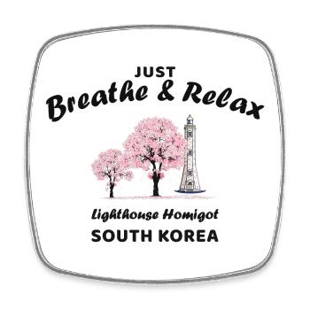 Südkorea, Relax, Leuchtturm Halbinsel Homigot - Viereckiger Kühlschrankmagnet - Weiß - Vorne