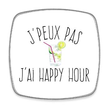 J'peux pas j'ai happy hour  - Magnet carré - blanc - Devant