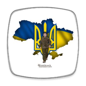L’Ukraine contourne le trident Zelensky - Magnet carré - blanc - Devant