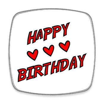 JAHRESTAG. ALLES GUTE ZUM GEBURTSTAG. ALLES GUTE ZUM GEBURTSTAG. - Viereckiger Kühlschrankmagnet - Weiß - Vorne