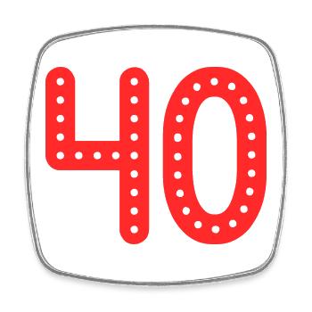 40. 40 YEARS. 40th ANNIVERSARY. 40TH ANNIVERSARY. - Square fridge magnet - white - Front
