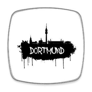 Dortmund Graffiti Skyline - Viereckiger Kühlschrankmagnet - Weiß - Vorne