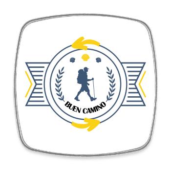 Santiago de Compostela Vintage-Abzeichen - Viereckiger Kühlschrankmagnet - Weiß - Vorne